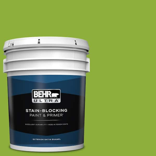 BEHR ULTRA 5 gal. #420B-6 New Green Satin Enamel Exterior Paint & Primer