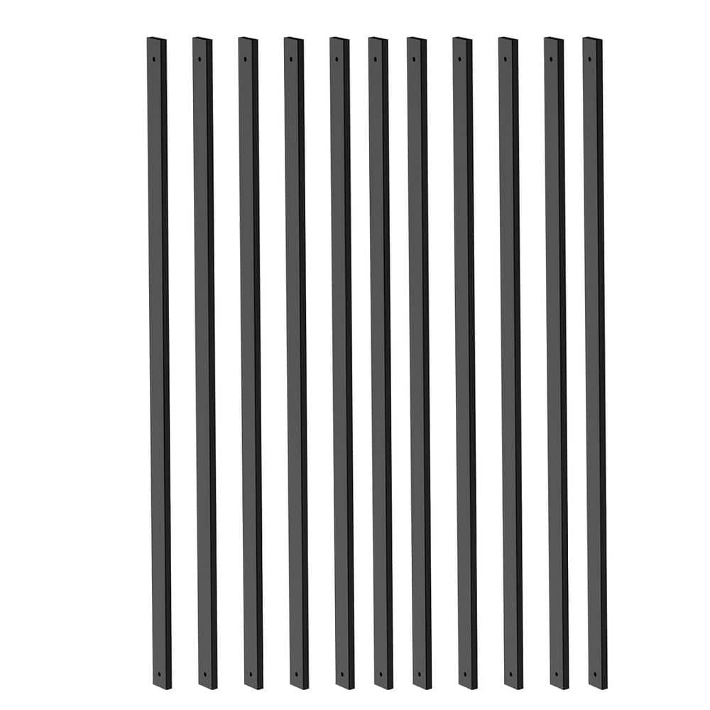 36 in. x 1 in. Metal Deck Rectangular Spindles Staircase Baluster with Screws in Black-(25-Pack) price history on PriceWatchPro