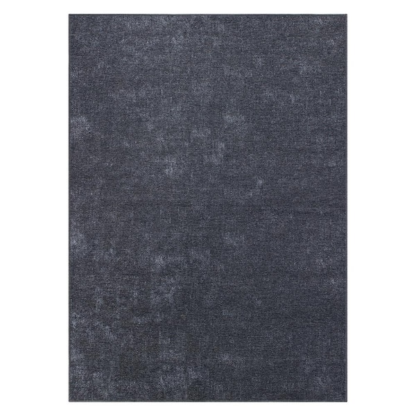 World Rug Gallery Dark Gray 10 ft. x 14 ft. Contemporary Solid Machine Washable Area Rug