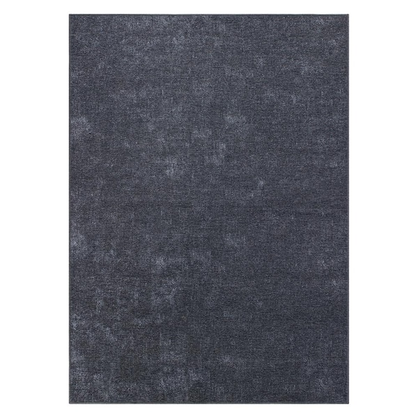 World Rug Gallery Dark Gray 3 ft. 3 in. x 5 ft. Contemporary Solid Machine Washable Area Rug