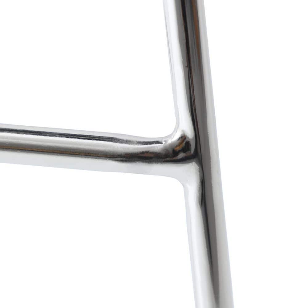 Melrose Natural Wood Saddle Style Bar Stool with Chrome Base