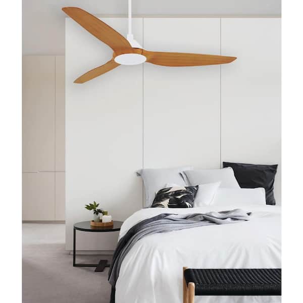 Lucci Air 60 in. White and Teak Type A DC Ceiling Fan