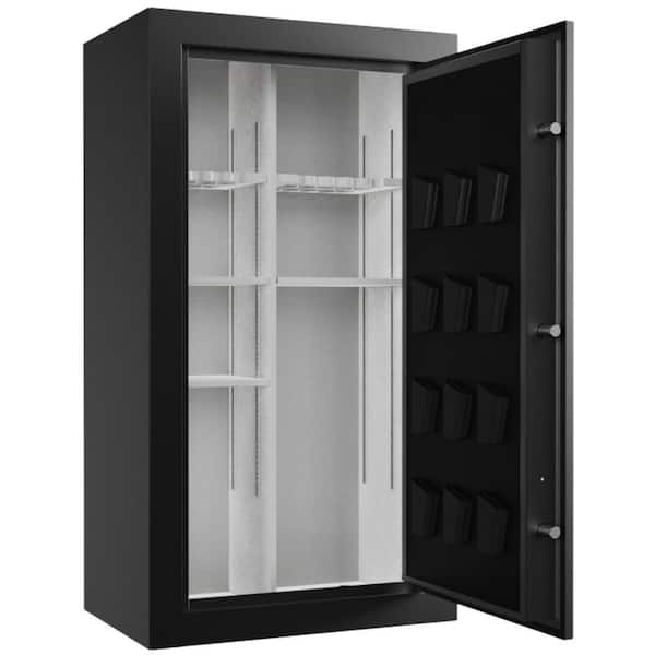 42-Gun, 30min. Fire Resistant Safe, Electronic Lock w/Backup Key, Gun Safe, Hammertone Black Gloss
