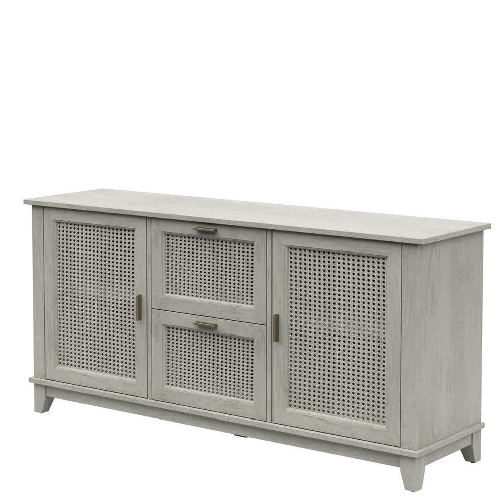 Fairfax Oak Cane Weave Hinged Door Sideboard