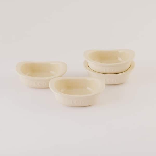 BergHOFF Balance 4-Piece Ceramic Ramekin Crème Brulé Set 4.25", 7oz., Moonbeam