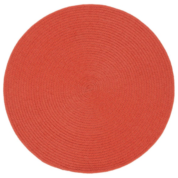 SAFAVIEH Braided Rust 4 ft. x 4 ft. Abstract Round Area Rug