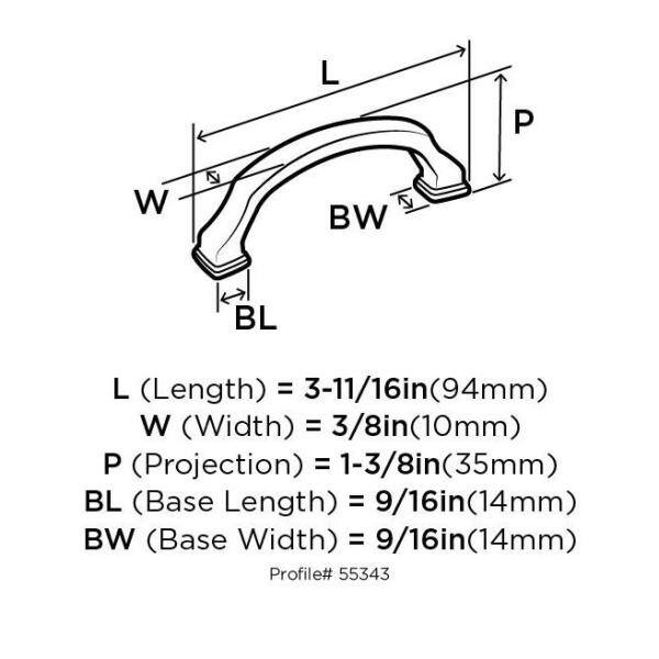 Polished Nickel 3" Traditional Cabinet Pull with Mounting Hardware