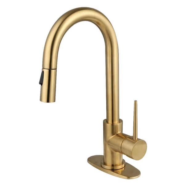 New York 1-Handle Bar Faucet Deckplate Included in Brushed Brass