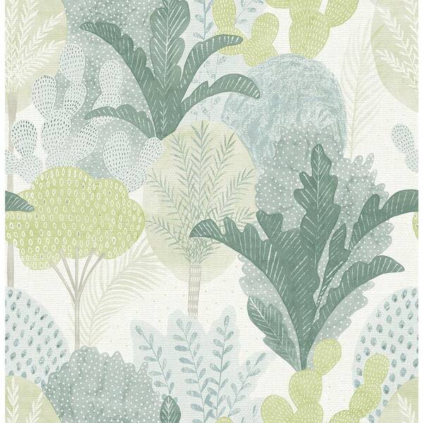 A-Street Prints Ari Green Desert Oasis Green Wallpaper Sample