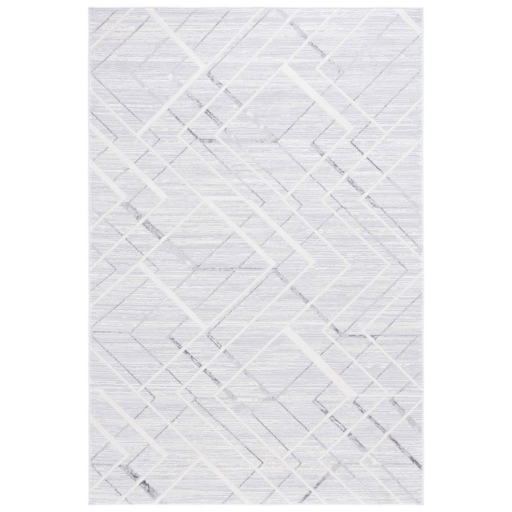 Hanna 9 ft. x 12 ft. Ivory/Light Gray Distressed Diamond Area Rug