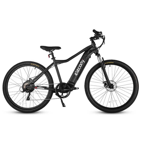 Afoxsos Black 27.5 Inch Aluminum Electric Bike with 350W Brushless Motor, 20MPH Assist, Disc Brake, 7 Speed System