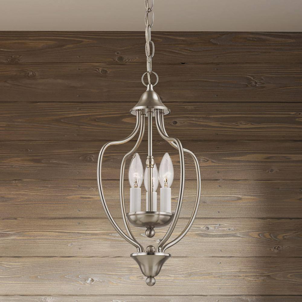 Mini 3-Light Brushed Nickel Pendant with Glass Shades