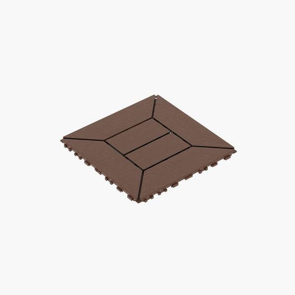 WRIGHTMASTER 1ft. x 1ft. Quick Deck Polypropylene Interlocking Deck Tile in Brown-3 (44 sq. ft. per Box)