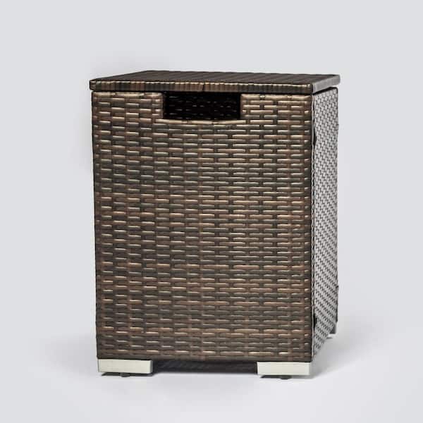 16 in. Rattan Propane Tank Cover in Brown