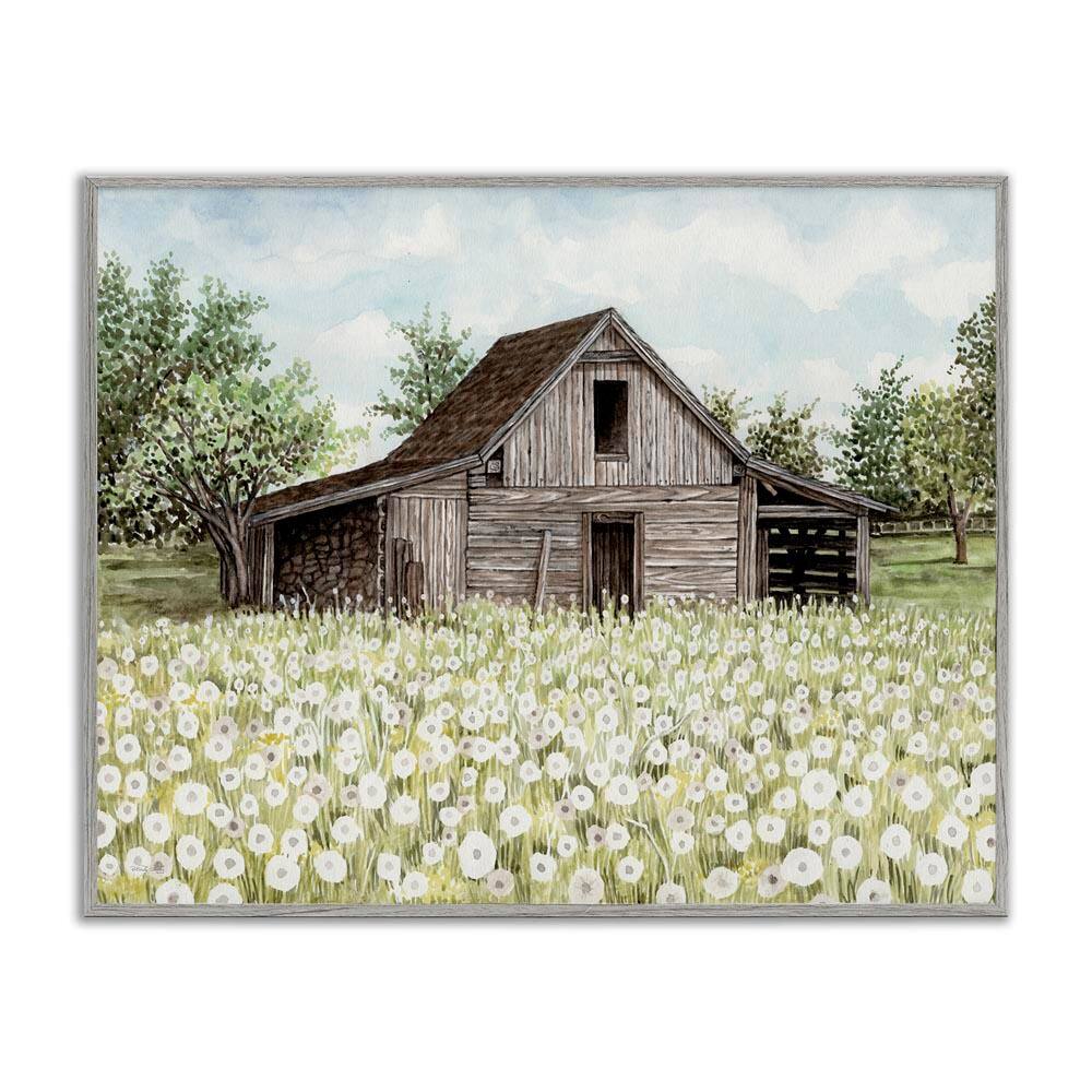 White Poppy Farm Meadow by Cindy Jacobs Gray Framed Nature Giclee Art Print 11 in. x 14 in. price history on PriceWatchPro