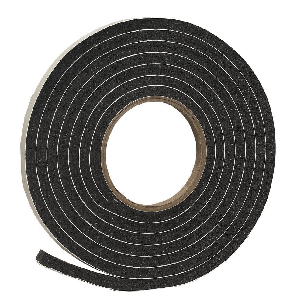 Frost King 3/8 in. X 3/16 in. X 10 ft. Black High-Density Rubber Foam  Weatherstrip Tape R338H - The Home Depot