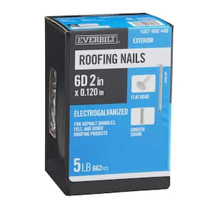 2 in. x 6D Electro-Galvanized Non-Collated Roofing Nails 5 lbs. (662-Count)