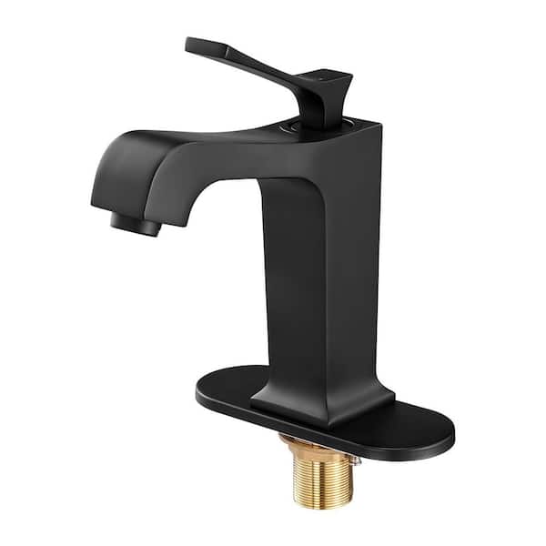 Single Handle Sink Faucet, Faucet Kitchen Sink in Matte Black, Suitable for Bathroom, Waterfall-Style Spout