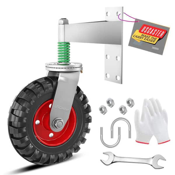 6 in. Fence Gate Wheel, Fence Gate Wheel Heavy Duty Gate Caster with Screws & Screwdriver Solid Rubber Tire