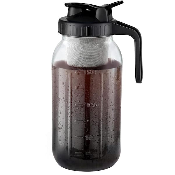 Zulay Kitchen 64 oz. Premium Cold Brew Coffee Maker Mason Jar - Black