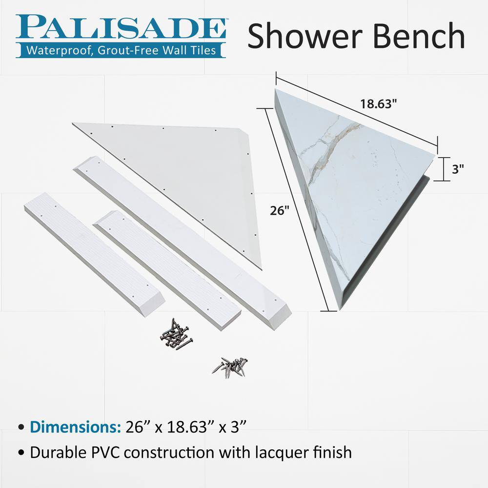 Black Ice PVC Waterproof Shower Bench
