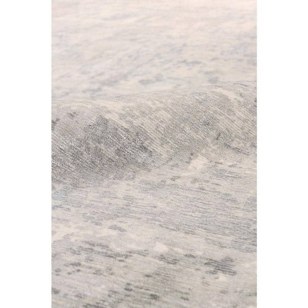 Elegance Abstract Gray Hand-Loomed Wool & Viscose 6' x 9' Rug