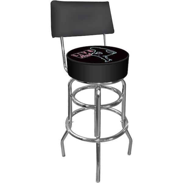 Trademark Shadow Babes D Series 30 in. Chrome Swivel Cushioned Bar Stool