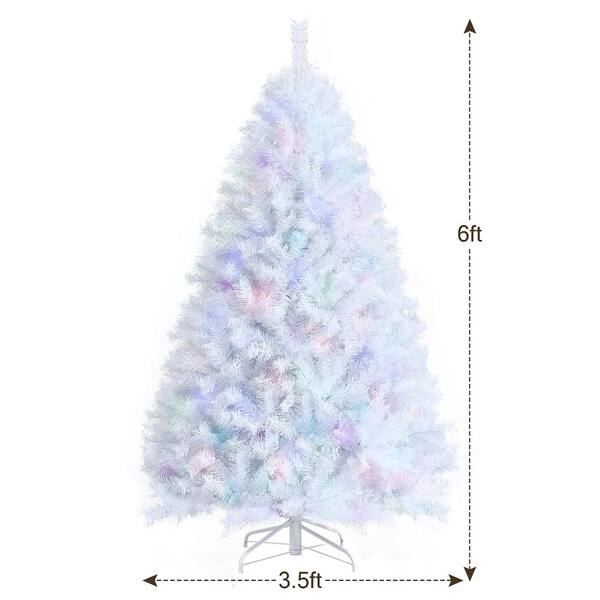 Costway 6 ft. White Iridescent Tinsel Artificial Christmas Costway 6 ft. White Iridescent Tinsel Artificial Christmas