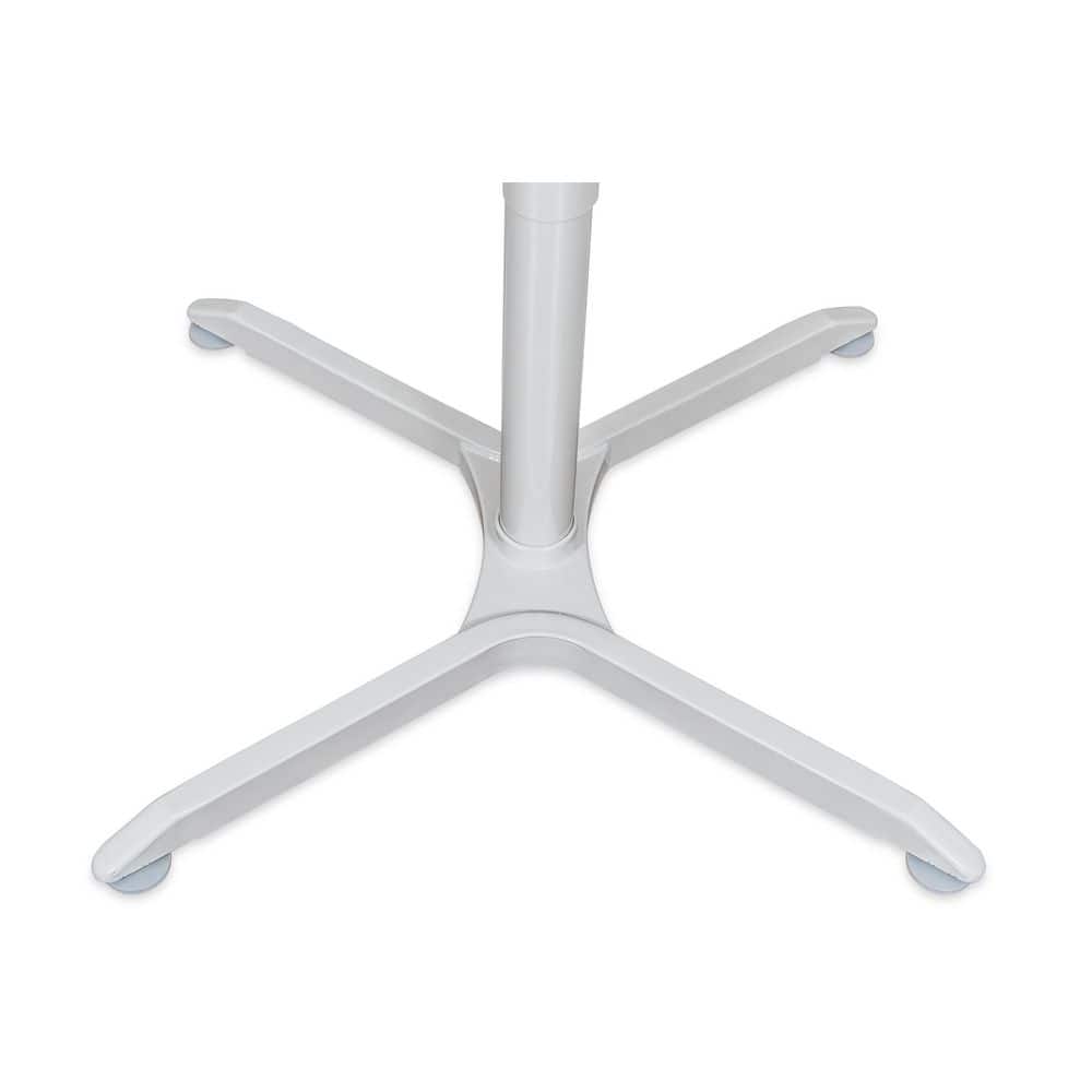 Contemporary White Round Wood Bar Height Adjustable Table