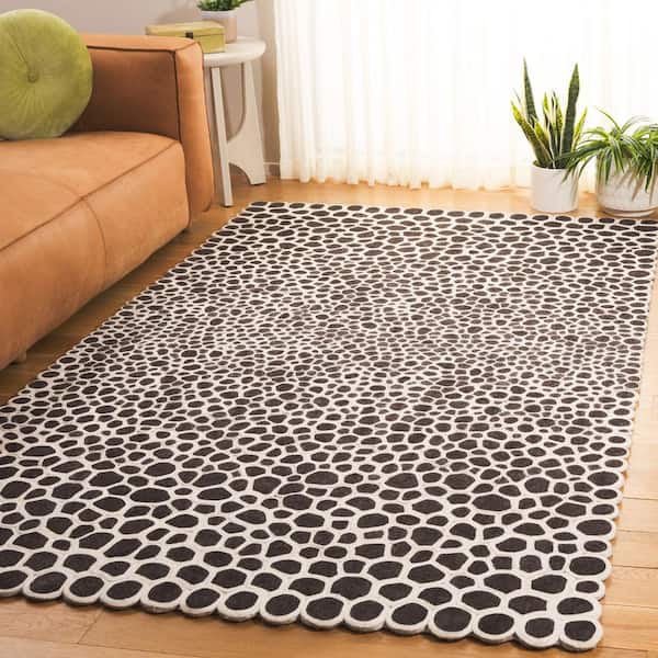 Manhattan 6 ft. x 9 ft. Charcoal/Ivory Geometric Spots Area Rug