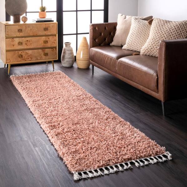 Casual Plush Neva Pink 2 ft. x 6 ft. Rectangle Indoor Shag Runner Rug
