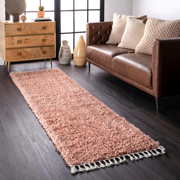 Casual Plush Neva Pink 2 ft. x 8 ft. Rectangle Indoor Shag Runner Rug