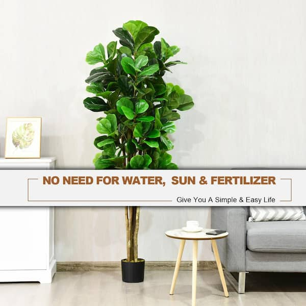 6 ft. Artificial Fiddle Leaf Fig Tree Indoor-Outdoor Home Decorative Planter