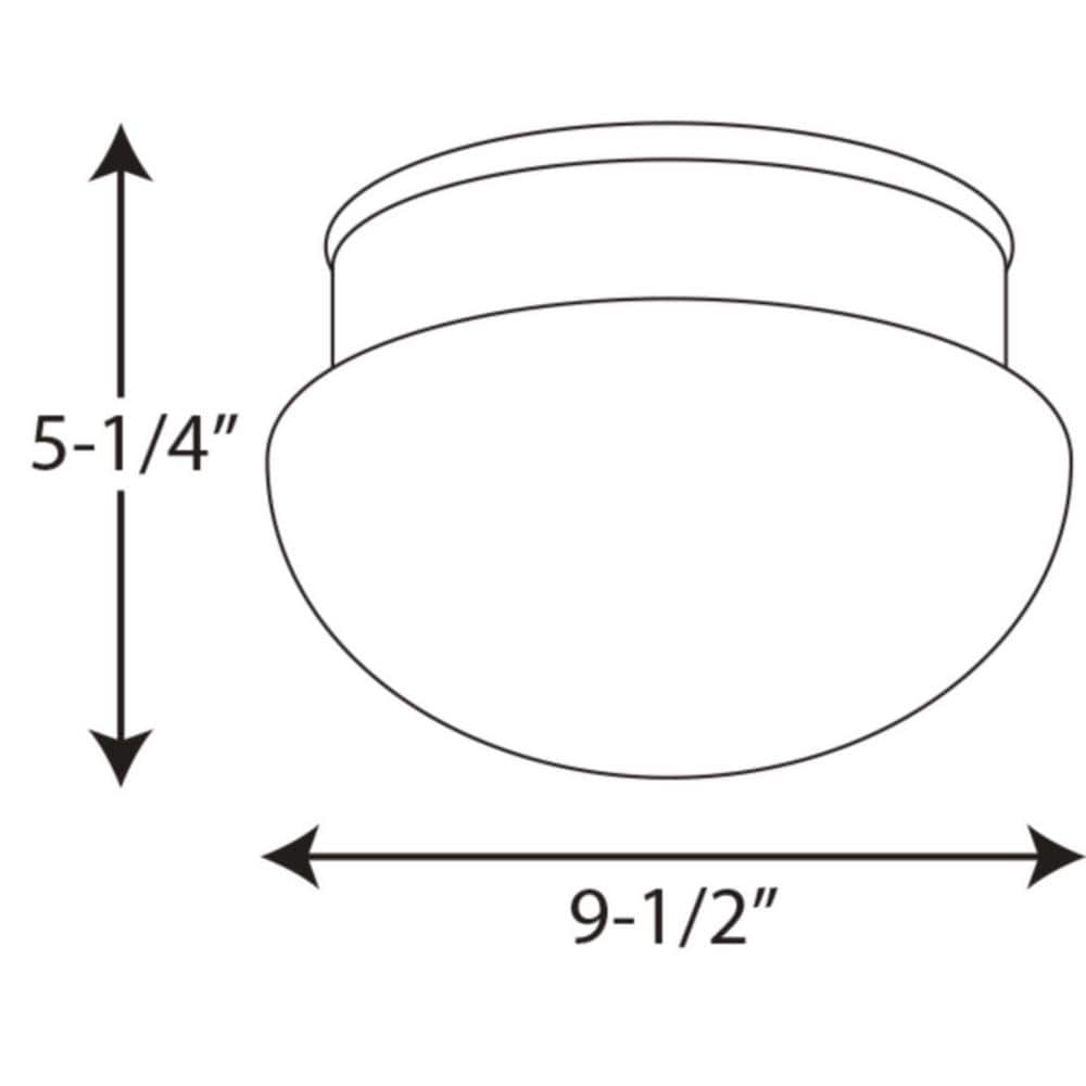 White Glass Bowl Close-to-Ceiling Light Fixture