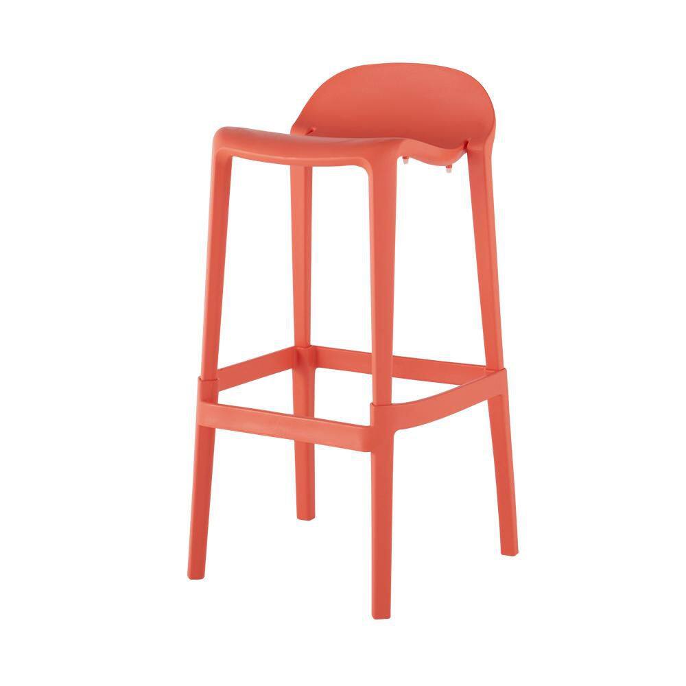 Salmon Saddle Style 25" Resin Barstool with Anti-Skid Footpads