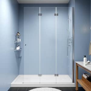 48 in. W x 72 in. H Bifold Hinge Frameless 3-Panel Folding Shower Door in Chrome with 1/4 in. Tempered Clear Glass(6 mm)