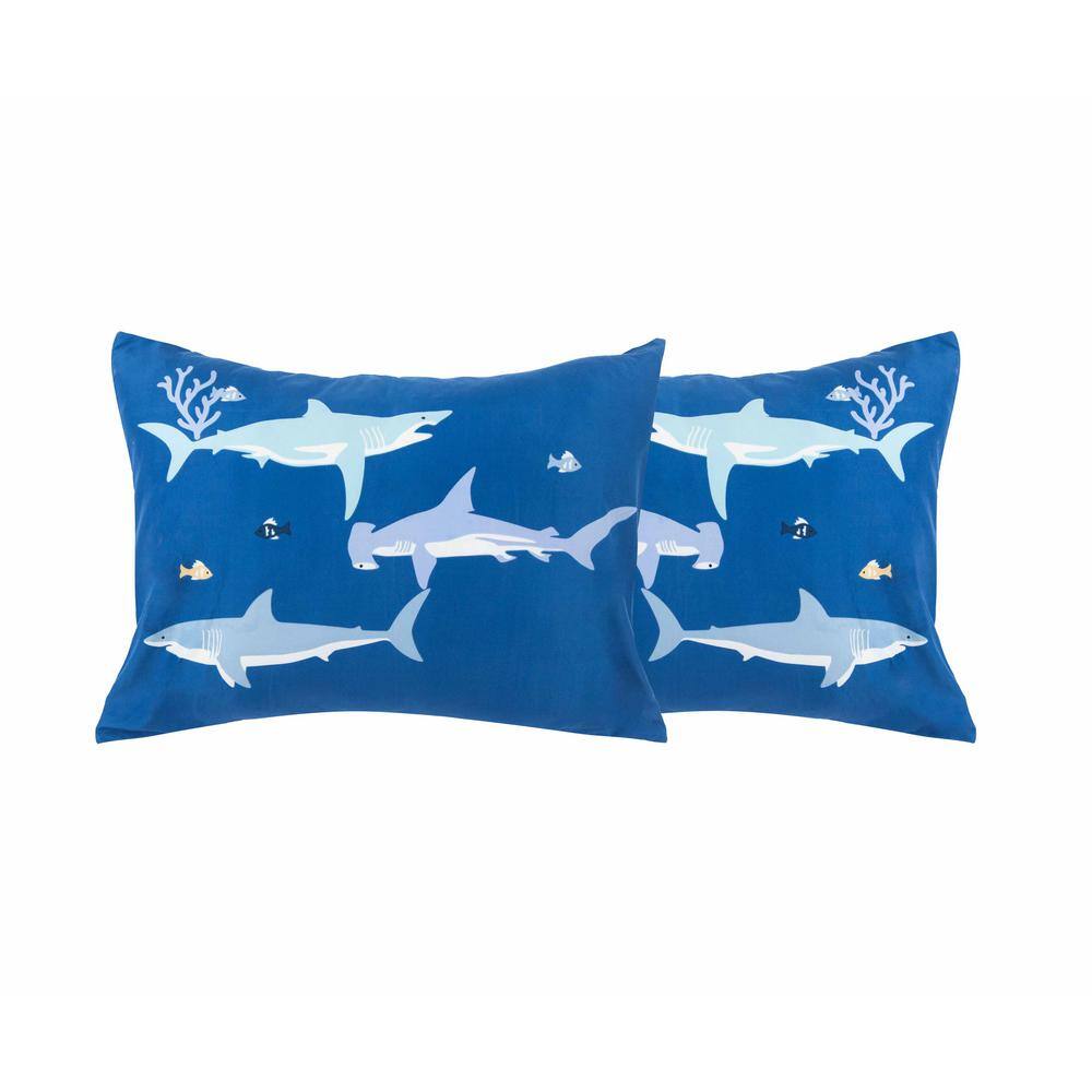 Blue Twin Microfiber Reversible Kids Bed in a Bag Set