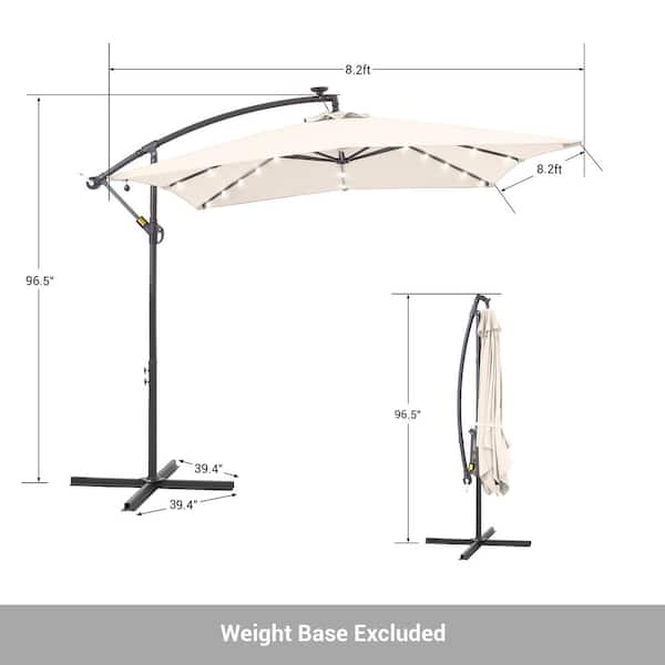 Sonkuki 8.2 ft. x 8.2 ft. Patio Offset Cantilever Umbrella