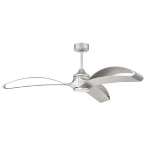 Bandeaux 60 in. Indoor/Outdoor Dual Mount Painted Nickel Ceiling Fan, Smart Wi-Fi Enabled Remote & Integrated LED Light