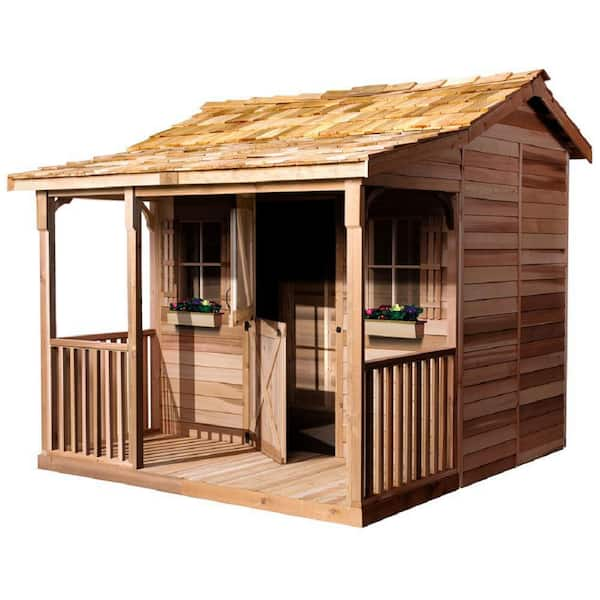 Cedarshed Bunkhouse 13 ft. W x 15 ft. D Wood Shed with Porch (168 sq ...