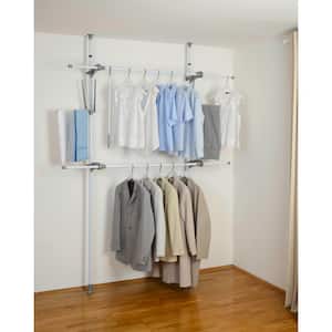 Herkules Flex 14.17 in. D x 45.67-74.80 in. W x 64.96-118.11 in. H White ABS Tension Mount Closet System