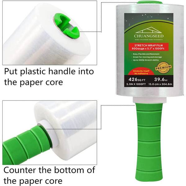 Stretch Wrap 6"×1000' Plastic Wrap Roll For Moving
