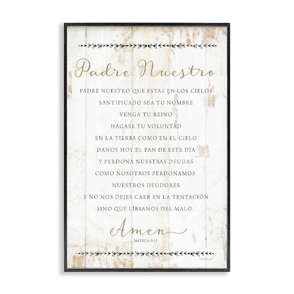 Stupell Industries Our Father Proverbs by Jennifer Pugh Black Framed Religious Giclee Art Print 12 in. x 18 in.