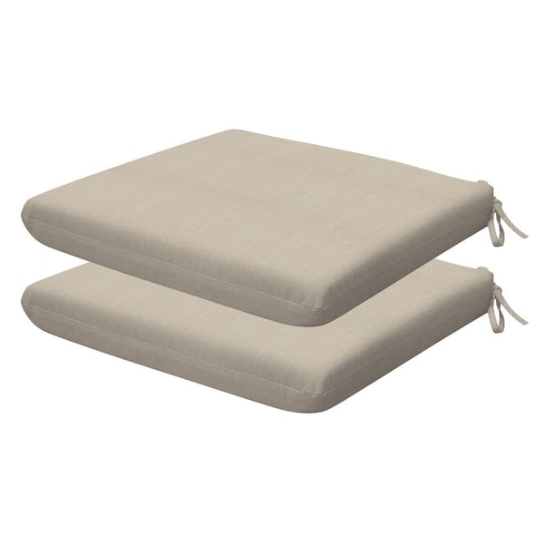 Honeycomb Outdoor Universal Dining Seat Cushion Sunbrella Linen Antique Beige (Set of 2)