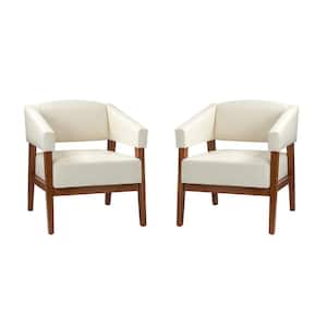 Patrick White Vegan Leather Armchair with Special Arms (Set of 2)