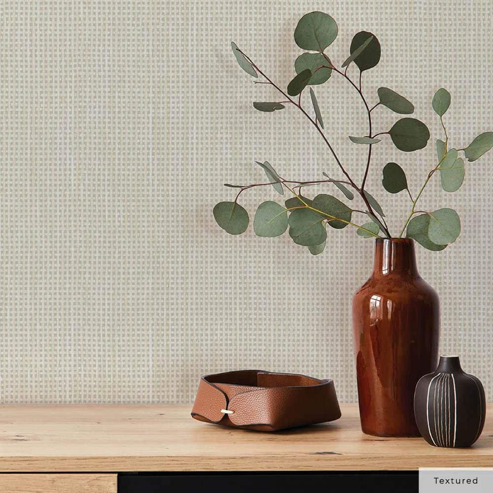Beige Rattan Textured Peel and Stick Wallpaper