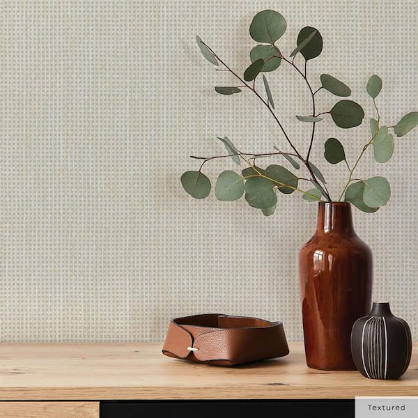 Natural Textured Rattan Vinyl Peel and Stick Wallpaper Roll (Covers 28 sq. ft.)