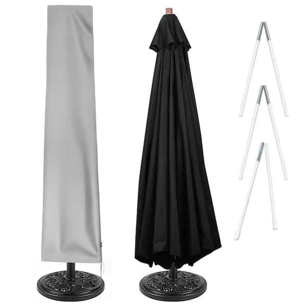 deluxe patio umbrella LAUSAINT HOME 10FT with Base,Outdoor Large Hanging Cantilever Curvy Umbrella with 360° Rotation CA25 Ruffled Patio Umbrella with Color:Black Cat Bag Crafted with elegant solution