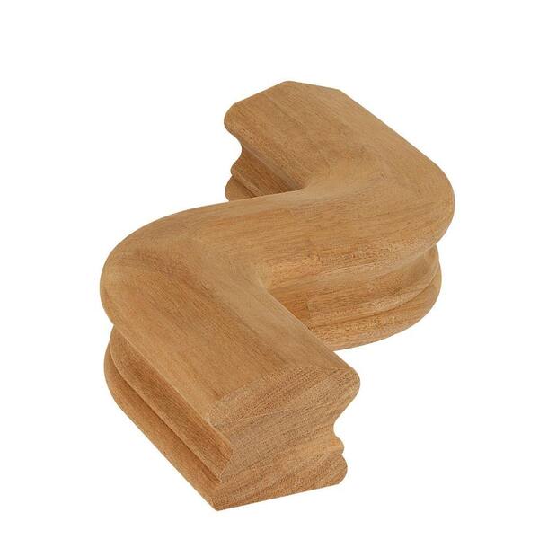 Stair Parts 7547 Unfinished Wood Mahogany Left-Hand S Hand Rail Fitting