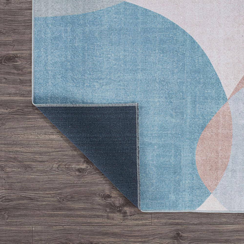 Contemporary Multicolor Geometric Flat Woven Washable Area Rug